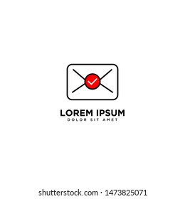 Mail Check Design Vector, Communication Simple Vector