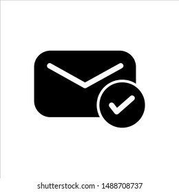 Mail and check icon with trendy flat line style icon for web, logo, app, UI design. isolated on white background. vector illustration eps 10