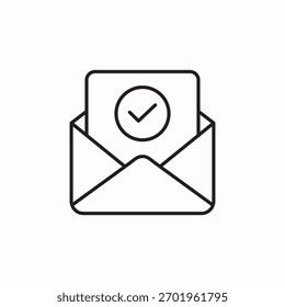 vetor de sinal de ícone de marca de seleção de email