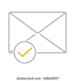 Mail Checked Illustration - Flat Icon