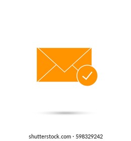 mail chek icon. Orange icon