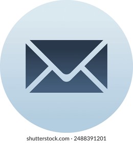 Mail circle icon vector with dark blue gradient color