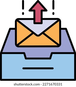 Mail Client UI Stock illustration, Send All Interface, Outbound inbound mail Server vector icon design, Cloud computing and Web hosting services Symbol, Outbox Concept