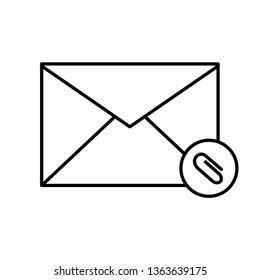 Mail and clip. Vector icon