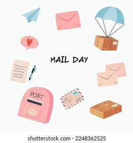 Mail clipart, post illustration vector