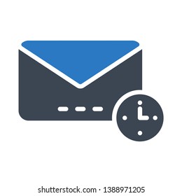 mail clock glyph double color