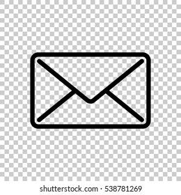 mail close icon. Black icon on transparent background.
