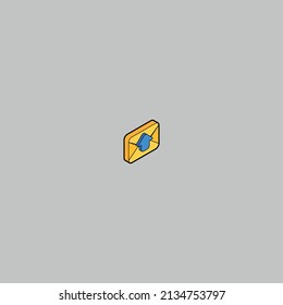 Mail and cloud 3D isometric outline color icons