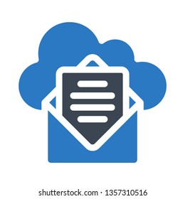 mail cloud glyph double color 