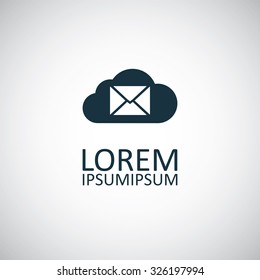 mail cloud icon, on white background
