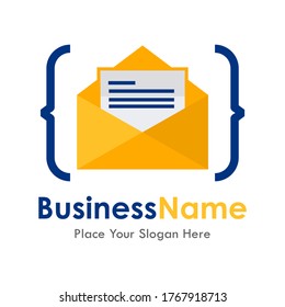 mail code vector logo template. suitable for business, web, computing