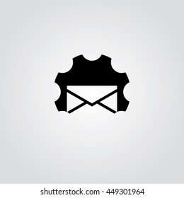 mail cog setting service logo art theme vector illustration