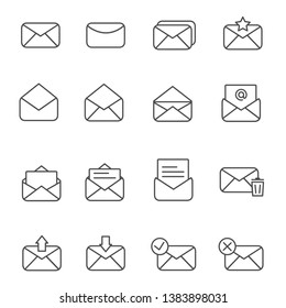 Mail Collection Icons Sign Vector