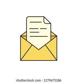 mail color line icon. message vector illustration symbol. editable stroke