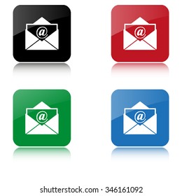 mail  - color vector icon  with shadow