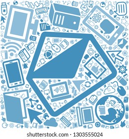 Mail and Computer icon, office and technology concept, vector file for EPS10