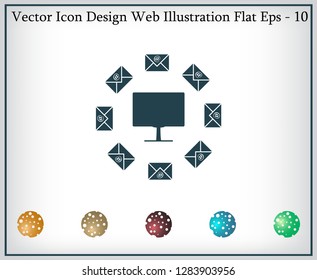 mail computer, vector illustration