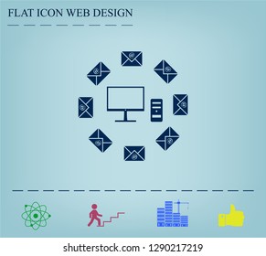 mail computer, vector illustration