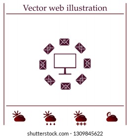 mail computer, vector illustration