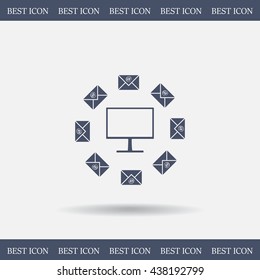 mail computer, vector illustration
