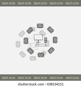 mail computer, vector illustration