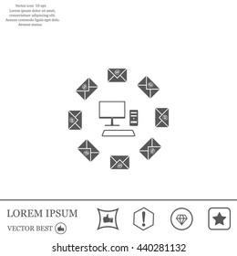 mail computer, vector illustration