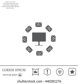 mail computer, vector illustration