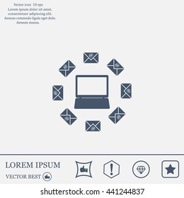 mail computer, vector illustration