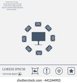 mail computer, vector illustration