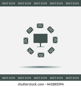 mail computer, vector illustration