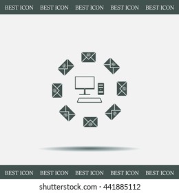 mail computer, vector illustration