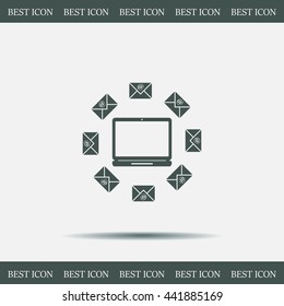 mail computer, vector illustration