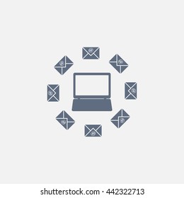 mail computer, vector illustration
