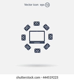 mail computer, vector illustration