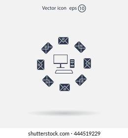 mail computer, vector illustration