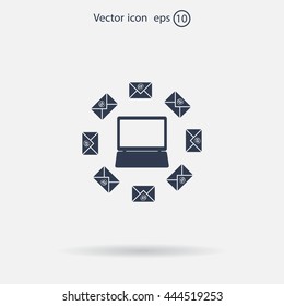 mail computer, vector illustration