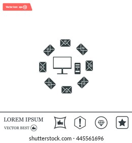 mail computer, vector illustration