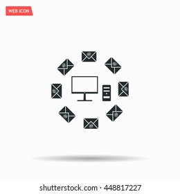 mail computer, vector illustration