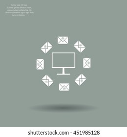 mail computer, vector illustration
