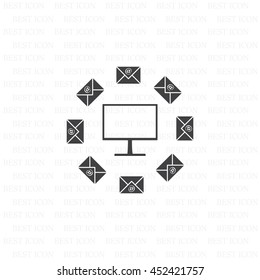 mail computer, vector illustration