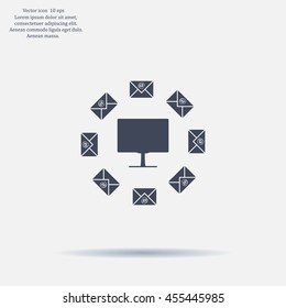 mail computer, vector illustration