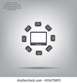 mail computer, vector illustration