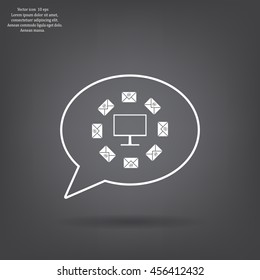 mail computer, vector illustration