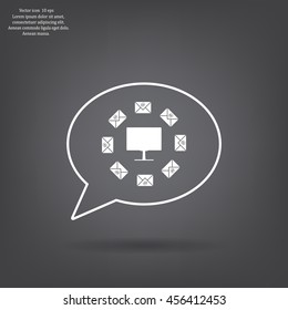 mail computer, vector illustration