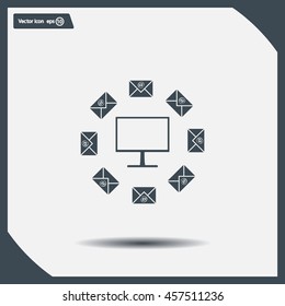 mail computer, vector illustration