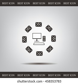 mail computer, vector illustration