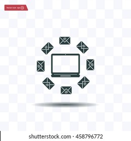 Vector Images Email Computer Mail Computer Vector Illustration Stock Vector (Royalty Free) 458796772 ...