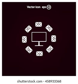 mail computer, vector illustration