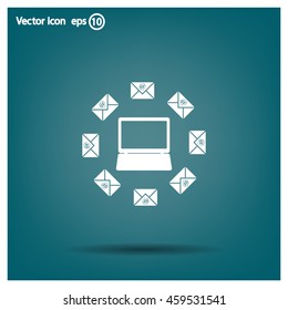 mail computer, vector illustration