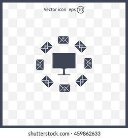 mail computer, vector illustration
